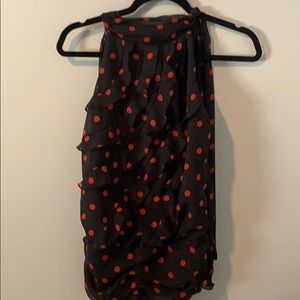 Maurices black with red polka dots top